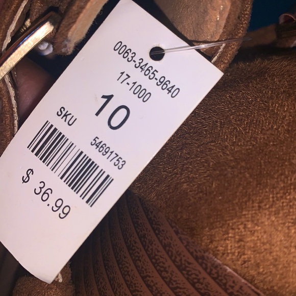 BRAND NEW TAN/BROWN CUT OUT OPEN TOE HEELS - Picture 6 of 6